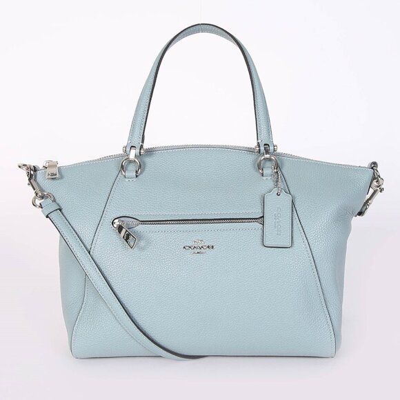 Coach Handbags - COACH Prairie Satchel - Pale Blue Pebbled Leather